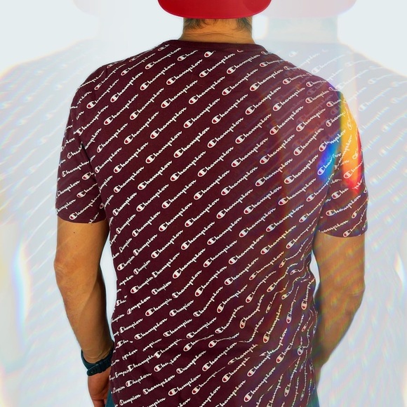 Maroon Champion Mens Retro T-shirt size Medium - Picture 5 of 14